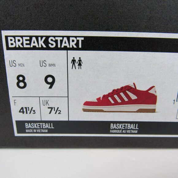 Adidas Break Start Unisex Men's 8 Women's 9 Basketball Shoes Red White - Picture 9 of 15